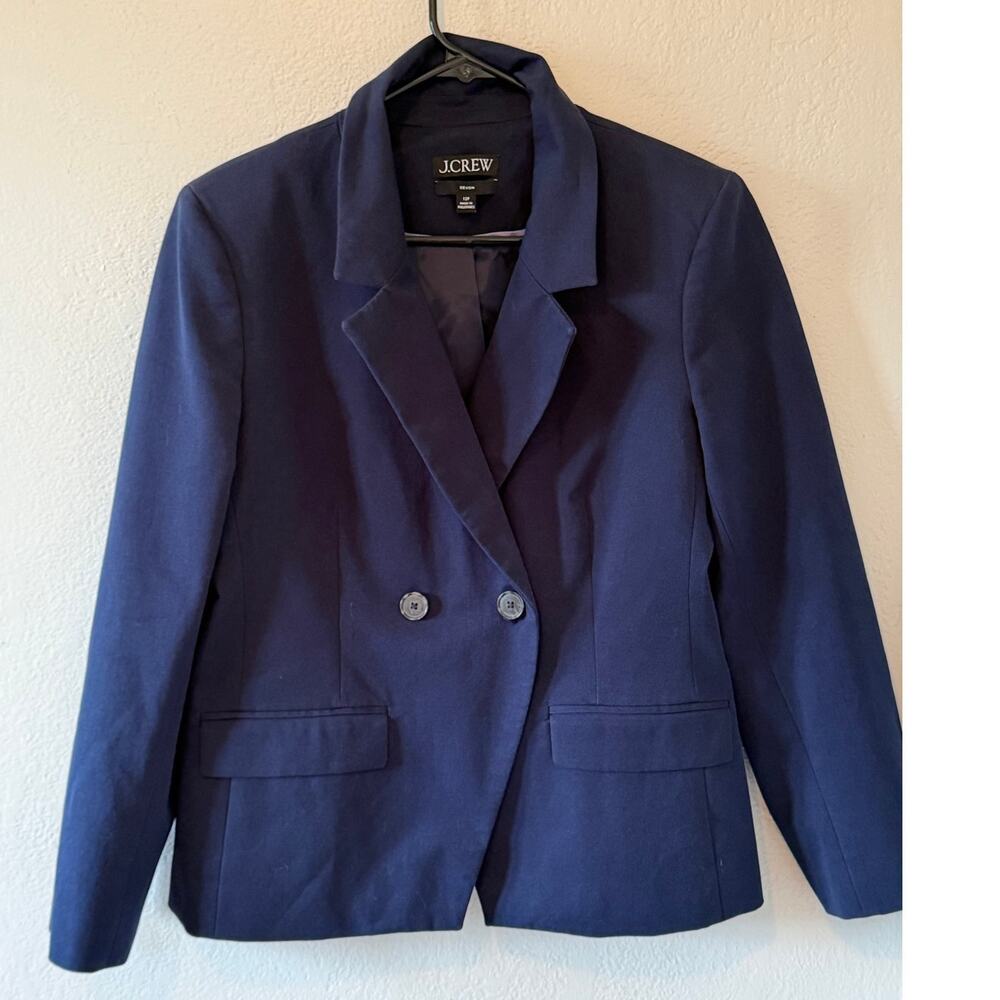Women's J Crew Devon Navy Work Office Classic Blazer Jacket Size 12P